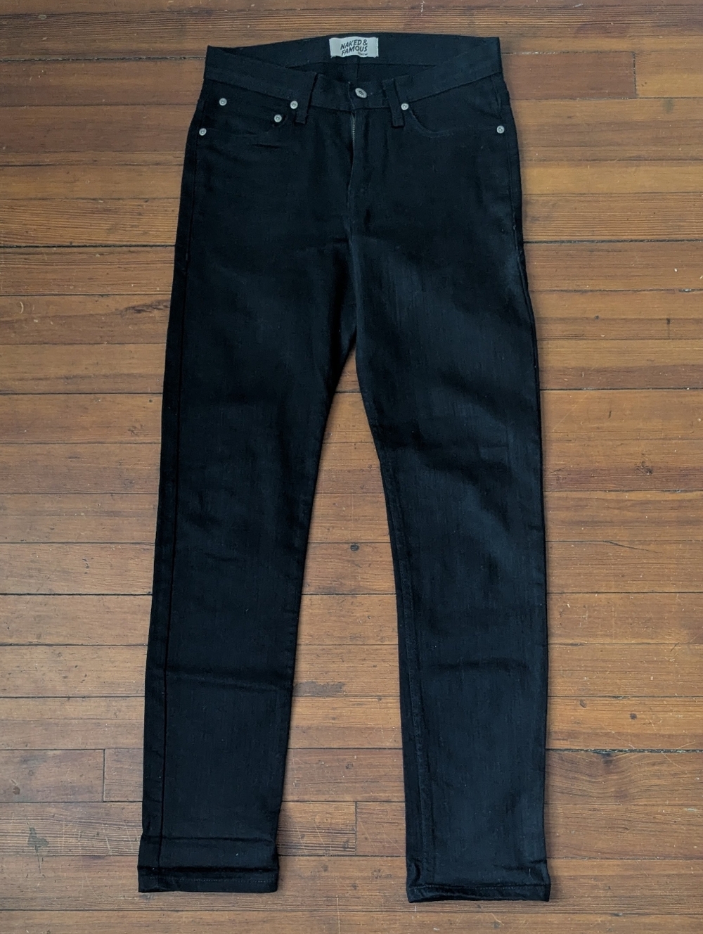 Naked & Famous Weird Guy Black Power Stretch Jeans 29